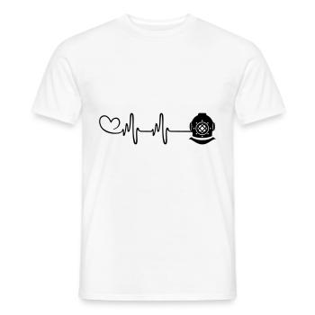 Apnée Plongée Pulse Heart - T-shirt homme - blanc - Devant - AI Model Male 178 dark (178cm)
