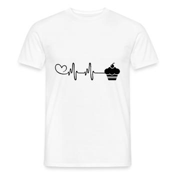 Muffin Pulse Heart Love - T-shirt homme - blanc - Devant - AI Model Male 178 dark (178cm)