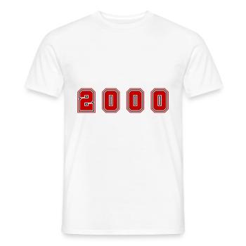 2000 Jahr Zahl - Männer T-Shirt - Weiß - Vorne - AI Model Male 178 dark (178cm)