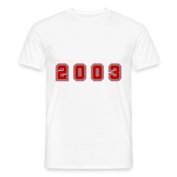 2003 Year Number - Men's T-Shirt - white - Front - AI Model Male 178 dark (178cm)