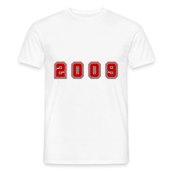 Numéro de l’année 2009 - T-shirt homme - blanc - Devant - AI Model Male 178 dark (178cm)