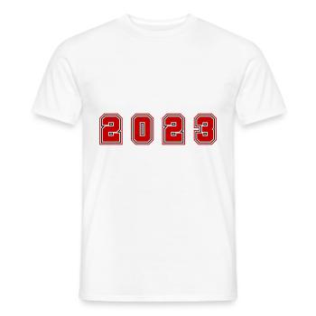2023 Jahr Zahl - Männer T-Shirt - Weiß - Vorne - AI Model Male 178 dark (178cm)