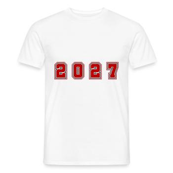 Numéro de l’année 2027 - T-shirt homme - blanc - Devant - AI Model Male 178 dark (178cm)