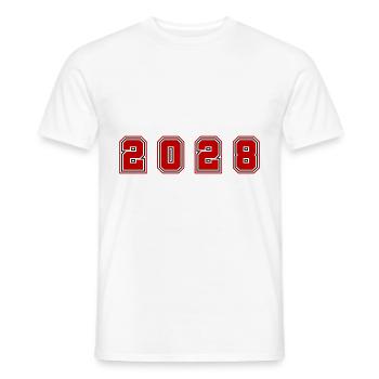 2028 Jahr Zahl - Männer T-Shirt - Weiß - Vorne - AI Model Male 178 dark (178cm)