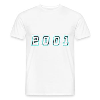 Numéro de l’année 2001 - T-shirt homme - blanc - Devant - AI Model Male 178 dark (178cm)