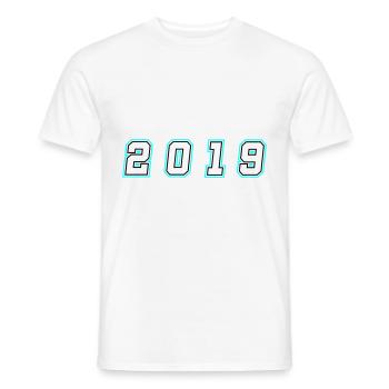 2019 Jahr Zahl - Männer T-Shirt - Weiß - Vorne - AI Model Male 178 dark (178cm)