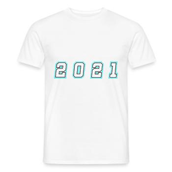 2021 Year Number - Men's T-Shirt - white - Front - AI Model Male 178 dark (178cm)