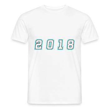 2018 Year Number - Men's T-Shirt - white - Front - AI Model Male 178 dark (178cm)