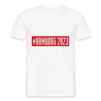 Hamburg 2023 - Männer T-Shirt - Weiß - Vorne - AI Model Male 178 dark (178cm)