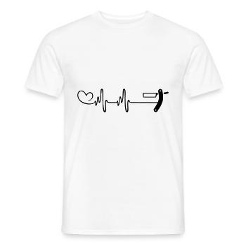Rasieren Barber Puls Herz Liebe - Männer T-Shirt - Weiß - Vorne - AI Model Male 178 dark (178cm)