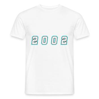Numéro de l’année 2002 - T-shirt homme - blanc - Devant - AI Model Male 178 dark (178cm)