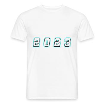 2023 Jahr Zahl - Männer T-Shirt - Weiß - Vorne - AI Model Male 178 dark (178cm)