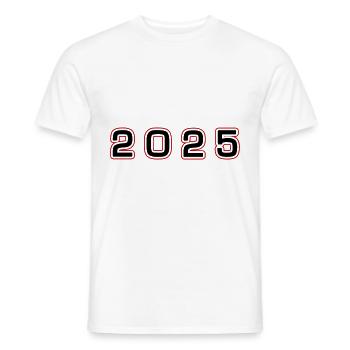 2025 Jahr Zahl - Männer T-Shirt - Weiß - Vorne - AI Model Male 178 dark (178cm)