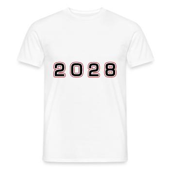 2028 Jahr Zahl - Männer T-Shirt - Weiß - Vorne - AI Model Male 178 dark (178cm)
