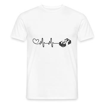 Battement de cœur de l’argent - T-shirt homme - blanc - Devant - AI Model Male 178 dark (178cm)