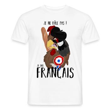 je suis français - T-shirt homme - blanc - Devant - AI Model Male 178 dark (178cm)