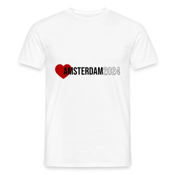 Amsterdam 2024 Heart Holiday - Men's T-Shirt - white - Front - AI Model Male 178 dark (178cm)