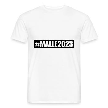 Malle 2023 - Men's T-Shirt - white - Front - AI Model Male 178 dark (178cm)
