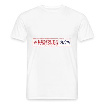 Hamburg 2023 - Männer T-Shirt - Weiß - Vorne - AI Model Male 178 dark (178cm)