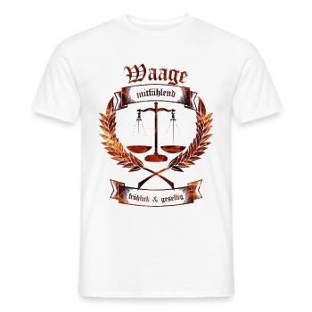 Waage - Männer T-Shirt - Weiß - Vorne - AI Model Male 178 dark (178cm)