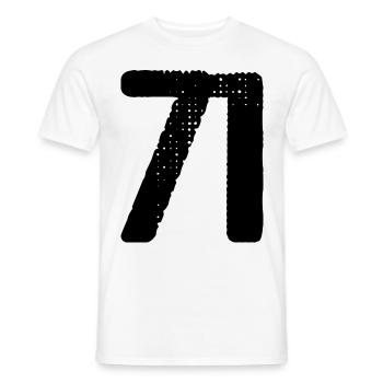 71 Zahl Trikot - Männer T-Shirt - Weiß - Vorne - AI Model Male 178 dark (178cm)