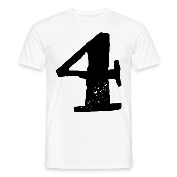 Maillot numéro 4 - T-shirt homme - blanc - Devant - AI Model Male 178 dark (178cm)