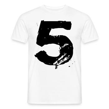 Maillot 5 numéros - T-shirt homme - blanc - Devant - AI Model Male 178 dark (178cm)