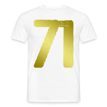 71 Zahl Trikot - Männer T-Shirt - Weiß - Vorne - AI Model Male 178 dark (178cm)