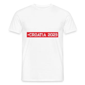 Croatia 2023 - Men's T-Shirt - white - Front - AI Model Male 178 dark (178cm)