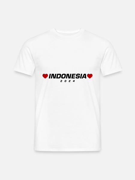 Indonésie 2024 Coeur - T-shirt homme - blanc