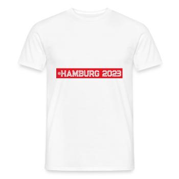 Hamburg 2023 - Männer T-Shirt - Weiß - Vorne - AI Model Male 178 dark (178cm)