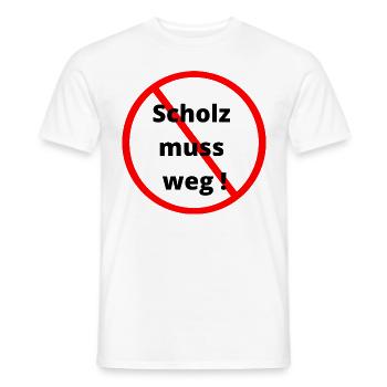 Scholz muss weg T-Shirt - Männer T-Shirt - Weiß - Vorne - AI Model Male 178 dark (178cm)