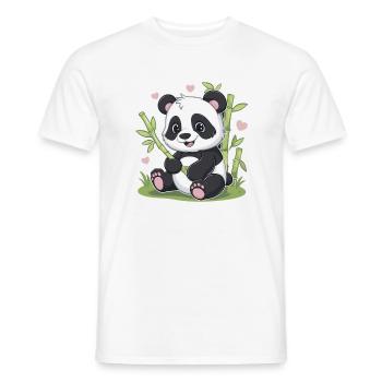 Panda amoureux - T-shirt homme - blanc - Devant - AI Model Male 178 dark (178cm)