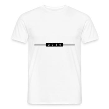 Année 2024 - T-shirt homme - blanc - Devant - AI Model Male 178 dark (178cm)