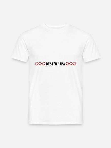 Bester Papa Herz Liebe - Männer T-Shirt - Weiß