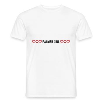 Fermier Fille Fille Coeur Amour - T-shirt homme - blanc - Devant - AI Model Male 178 dark (178cm)