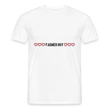 Fermier garçon coeur amour - T-shirt homme - blanc - Devant - AI Model Male 178 dark (178cm)