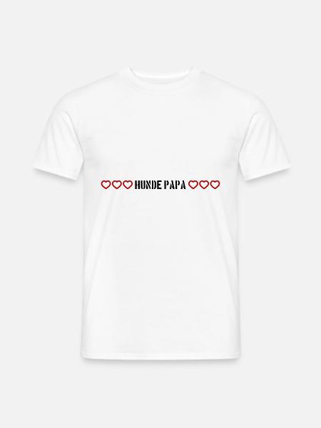 Hunde Papa Herz - Männer T-Shirt - Weiß
