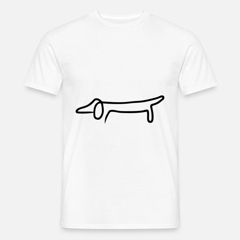 Dackel Kunst - Männer T-Shirt - Weiß