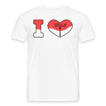 J’aime Cologne avec mon cœur et la tour de télévision - T-shirt homme - blanc - Devant - AI Model Male 178 dark (178cm)