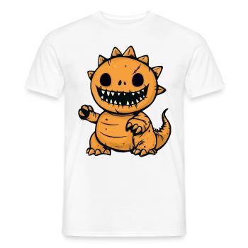 Dinosaurier stegosaurus Halloween Comic Lustig - Männer T-Shirt - Weiß - Vorne - AI Model Male 178 dark (178cm)