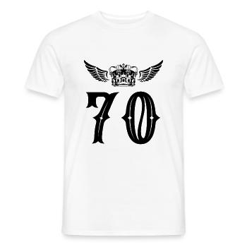 70 Number crown - Men's T-Shirt - white - Front - AI Model Male 178 dark (178cm)