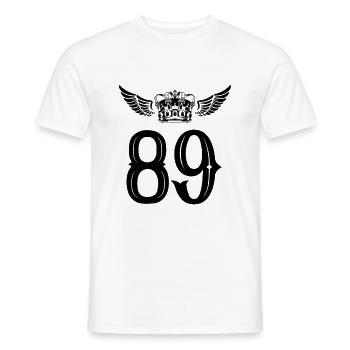 89 Number crown - Men's T-Shirt - white - Front - AI Model Male 178 dark (178cm)