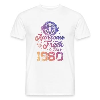 1980 génial frais - T-shirt homme - blanc - Devant - AI Model Male 178 dark (178cm)