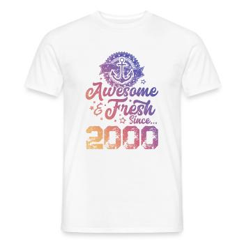 2000 awesome fresh - Men's T-Shirt - white - Front - AI Model Male 178 dark (178cm)