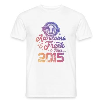 2015 awesome fresh - Men's T-Shirt - white - Front - AI Model Male 178 dark (178cm)