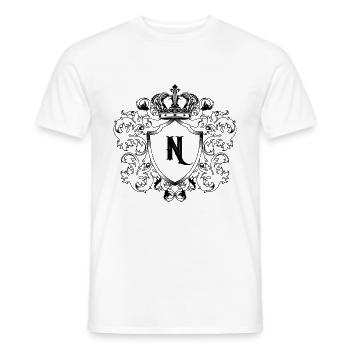 N Buchstabe Wappen - Männer T-Shirt - Weiß - Vorne - AI Model Male 178 dark (178cm)