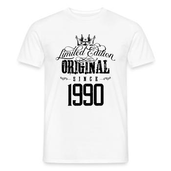 Édition limitée 1990 - T-shirt homme - blanc - Devant - AI Model Male 178 dark (178cm)
