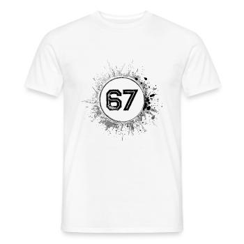 67 Number of blobs - Men's T-Shirt - white - Front - AI Model Male 178 dark (178cm)
