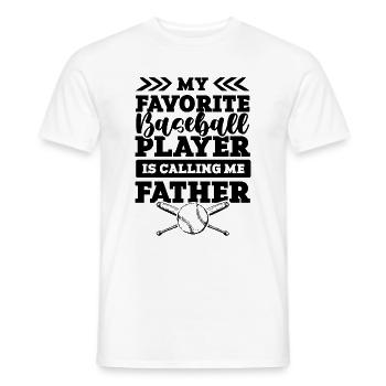 baseball father - Männer T-Shirt - Weiß - Vorne - AI Model Male 178 dark (178cm)